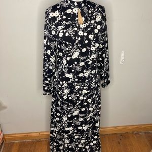 Authentic Vintage 1970s Op Art Black And White Maxi Dress